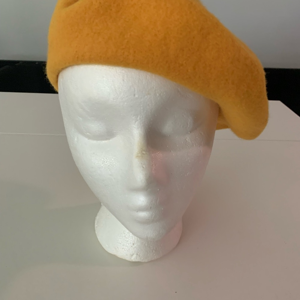 Betmar Mustard Beret 100% Felted Wool Hat